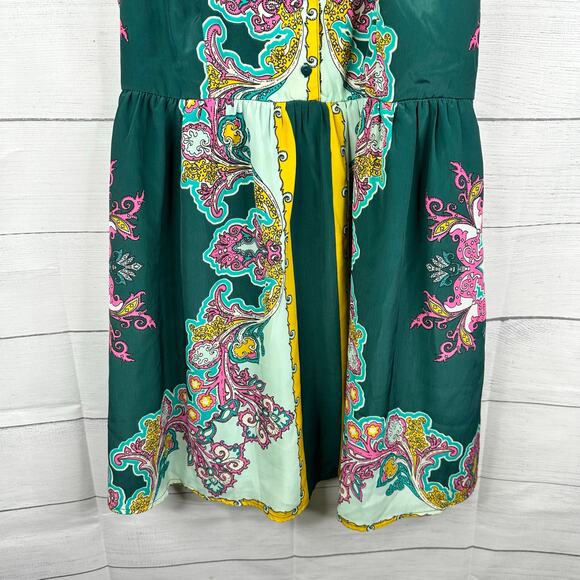 Moon Collection Womens size Large Paisley Print Sleeveless Dress - Picture 4 of 9